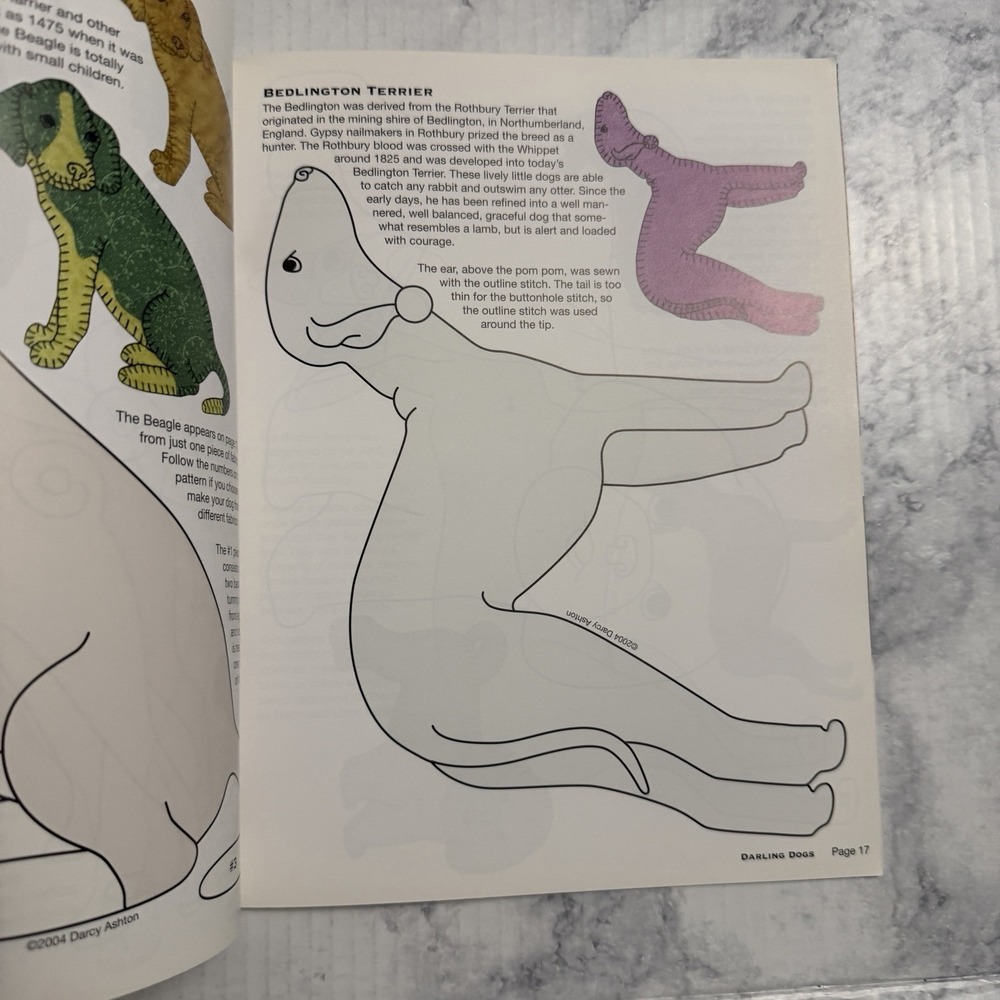Quilt Pattern Book - Darling Little Dogs by Darcy Ashton 35 Types Craft Projects - Picture 10 of 16